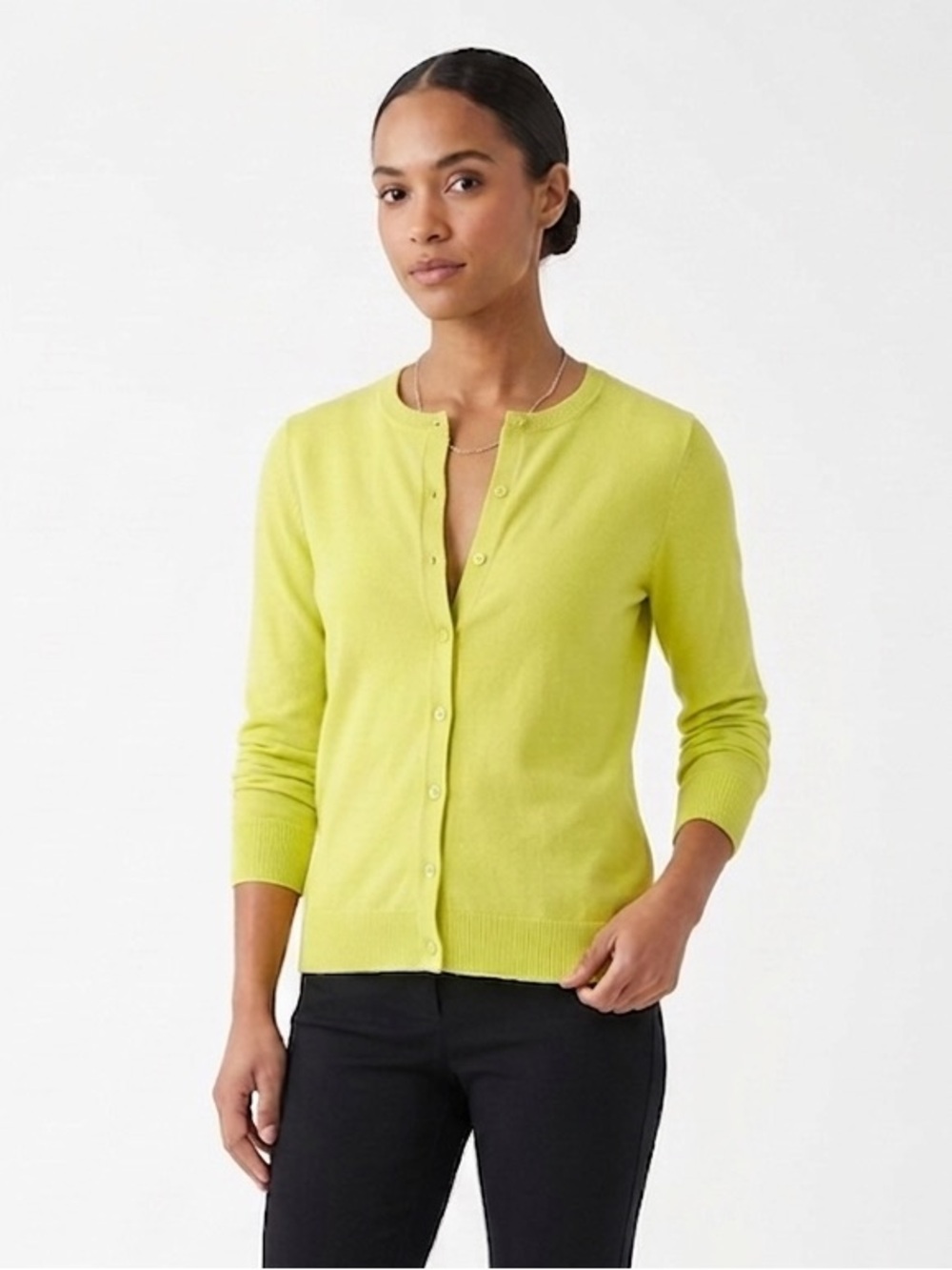 august silk Lime Green Lightweight Button-Front Cardigan